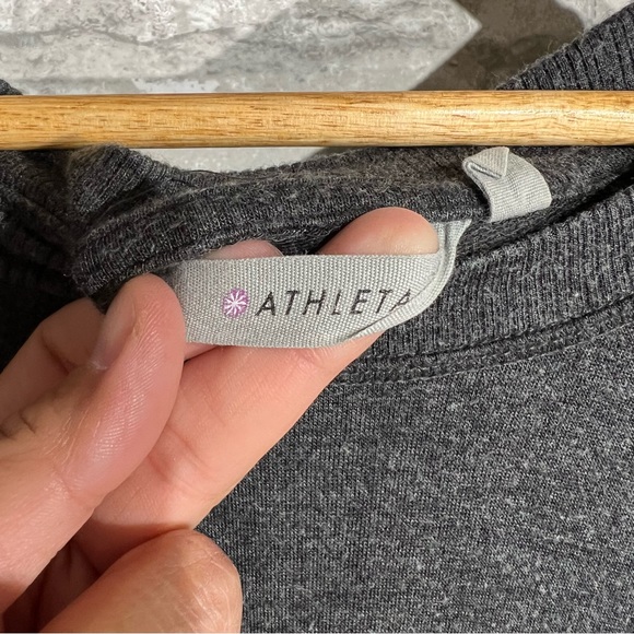 Athleta Women's Small Long Sleeve Tshirt Sweatshirt Dress Faux Wrap Bottom Gray - Picture 6 of 9